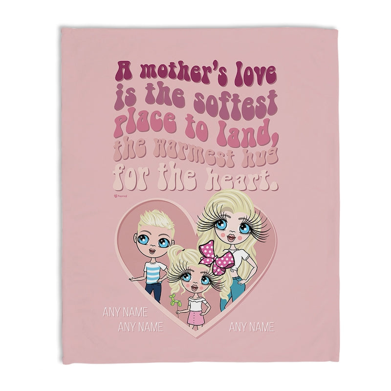 Multi Character Softest Place To Land Woman And 2 Children Fleece Blanket - Image 1
