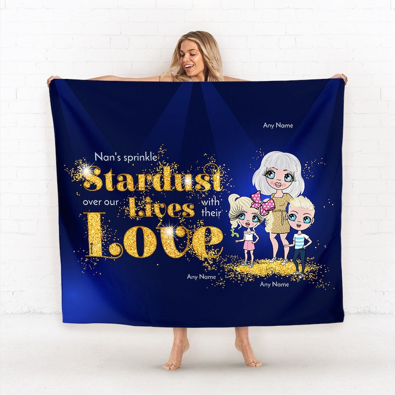 Multi Character Nan's Sprinkle Stardust Woman And 2 Children Fleece Blanket - Image 1