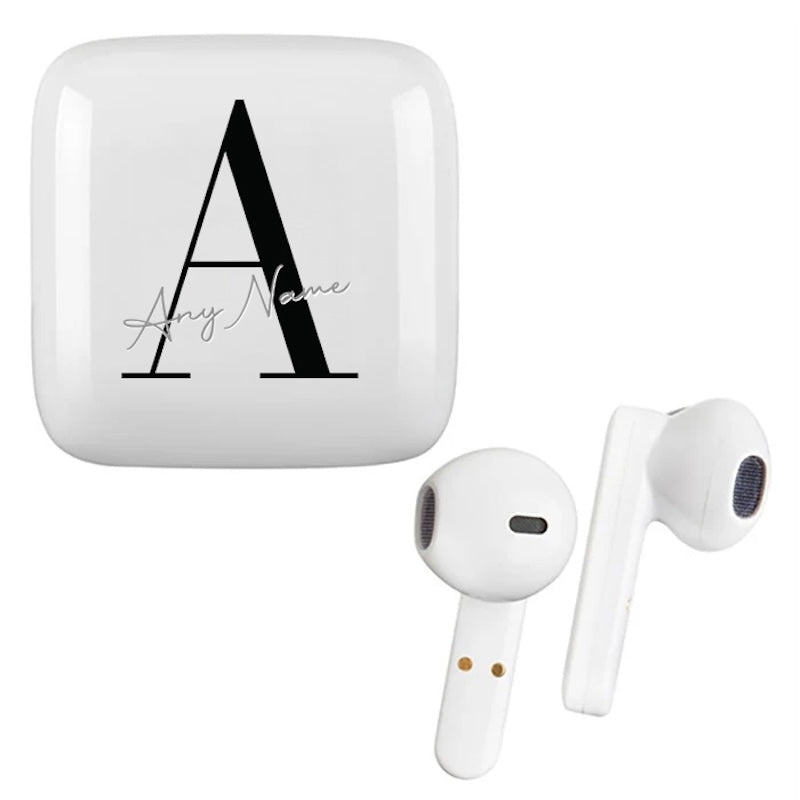 Personalized Name And Inital Wireless Touch Earphones - Image 1