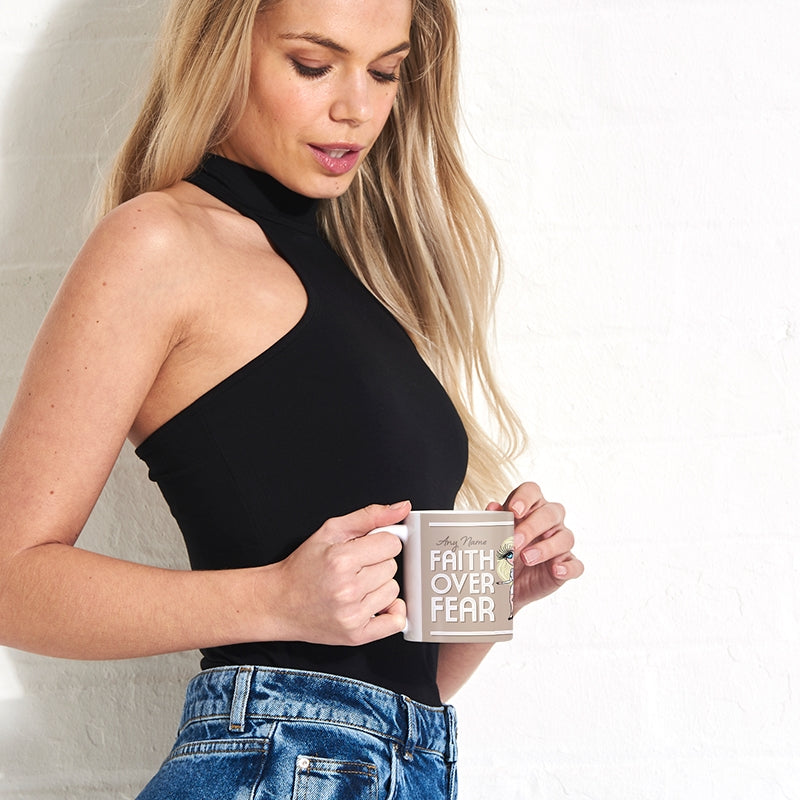 Womens Personalized Faith Over Fear Mug