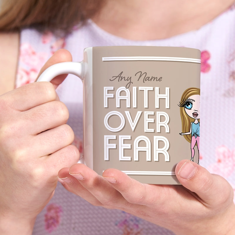 Girls Personalized Faith Over Fear Mug