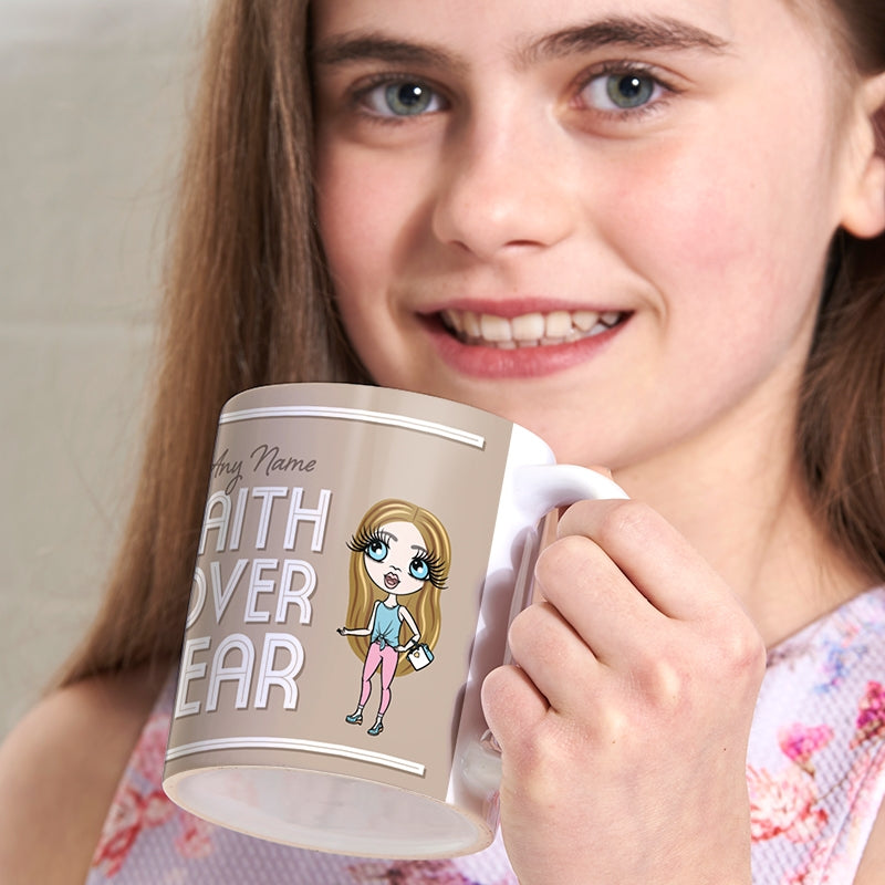 Girls Personalized Faith Over Fear Mug