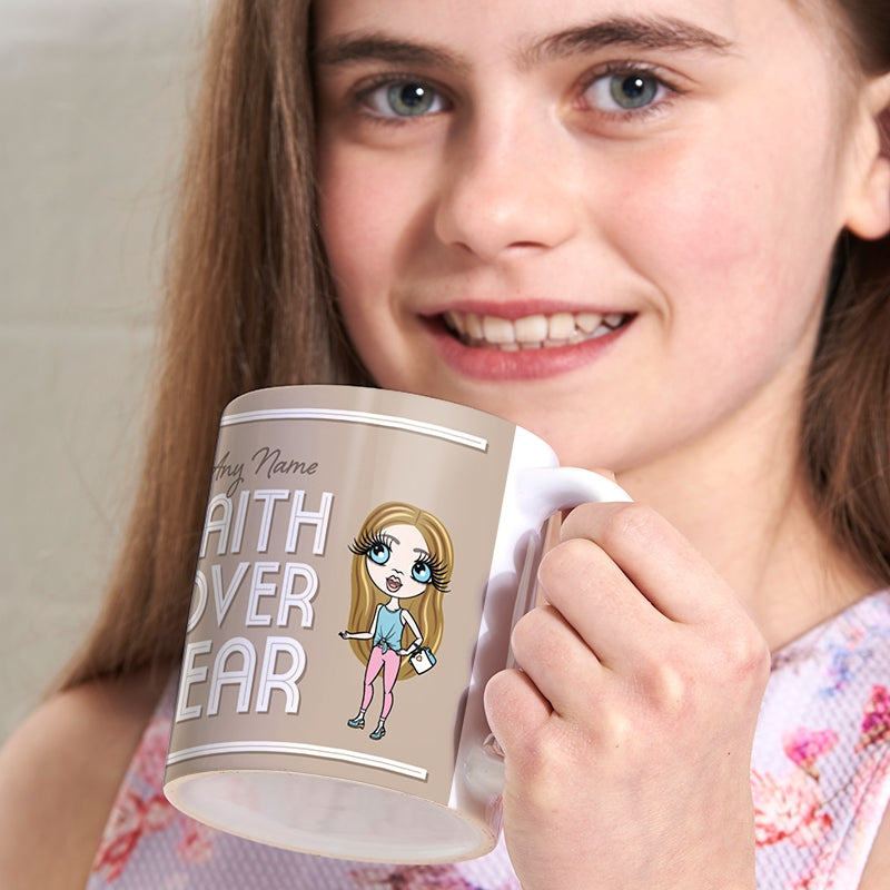 ClaireaBella Girls Personalized Faith Over Fear Mug - Image 4