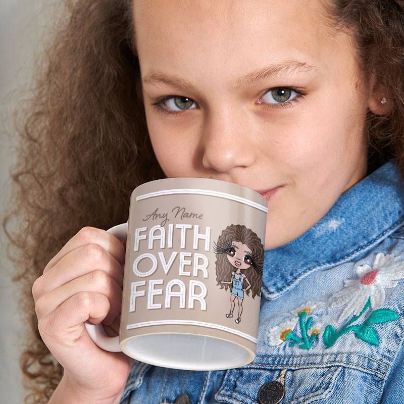 Girls Personalized Faith Over Fear Mug