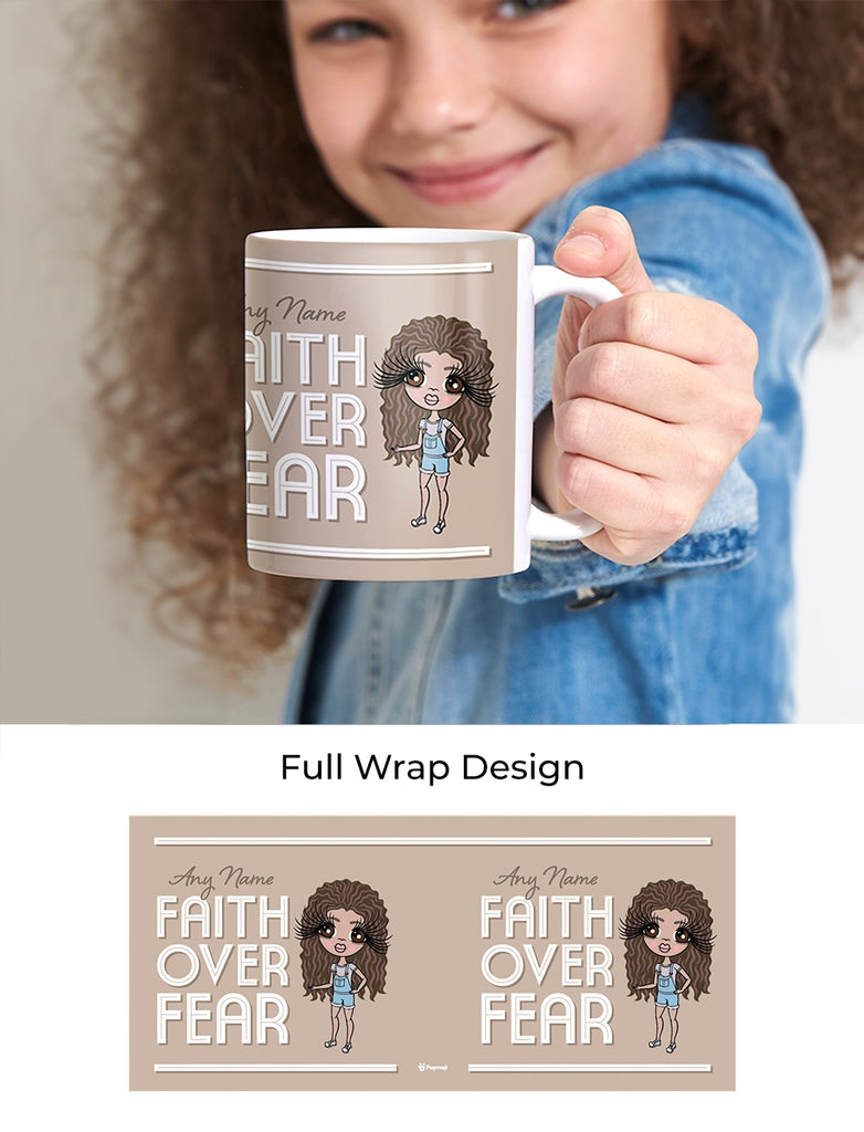 ClaireaBella Girls Personalized Faith Over Fear Mug - Image 2