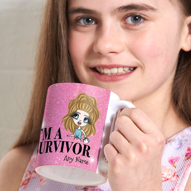 ClaireaBella Girls Personalized I'm A Survivor Mug - Image 3