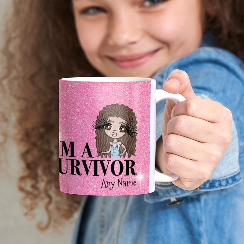 ClaireaBella Girls Personalized I'm A Survivor Mug - Image 1
