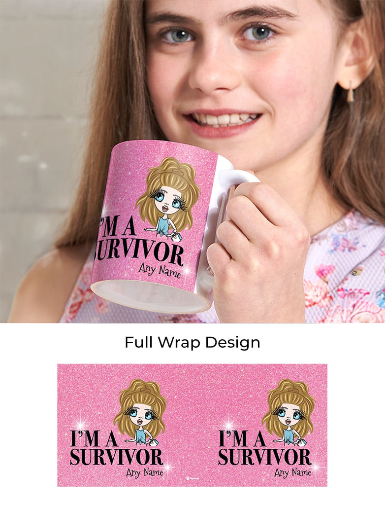 ClaireaBella Girls Personalized I'm A Survivor Mug - Image 4