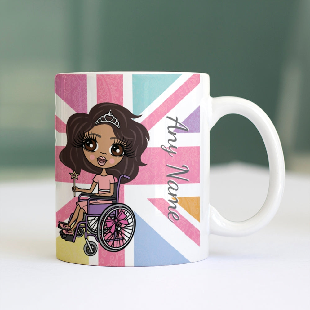 Girls Personalized Wheelchair Union Jack Mug
