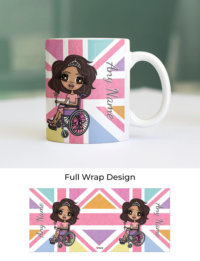 Girls Personalized Wheelchair Union Jack Mug