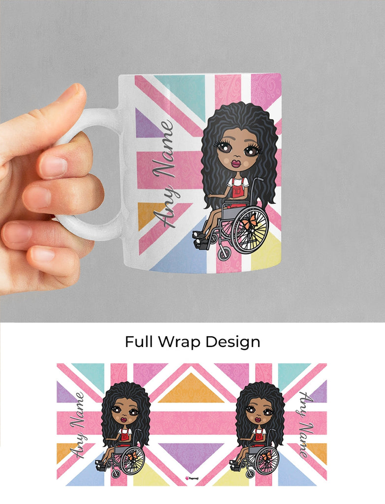Girls Personalized Wheelchair Union Jack Mug
