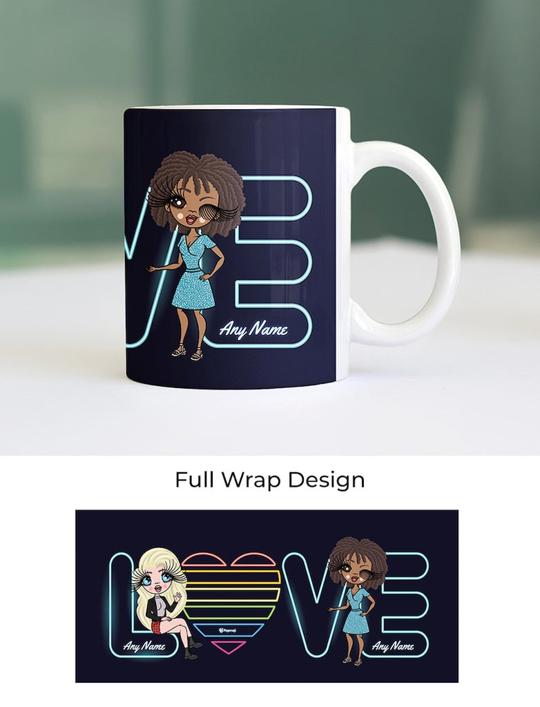 Multi Character Couples Neon Love Mug - Image 1