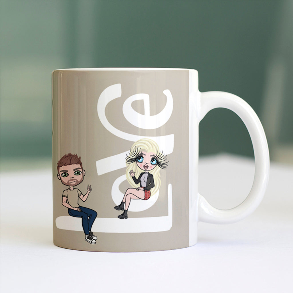 Multi Character Couples Love Typography Mug - Image 1