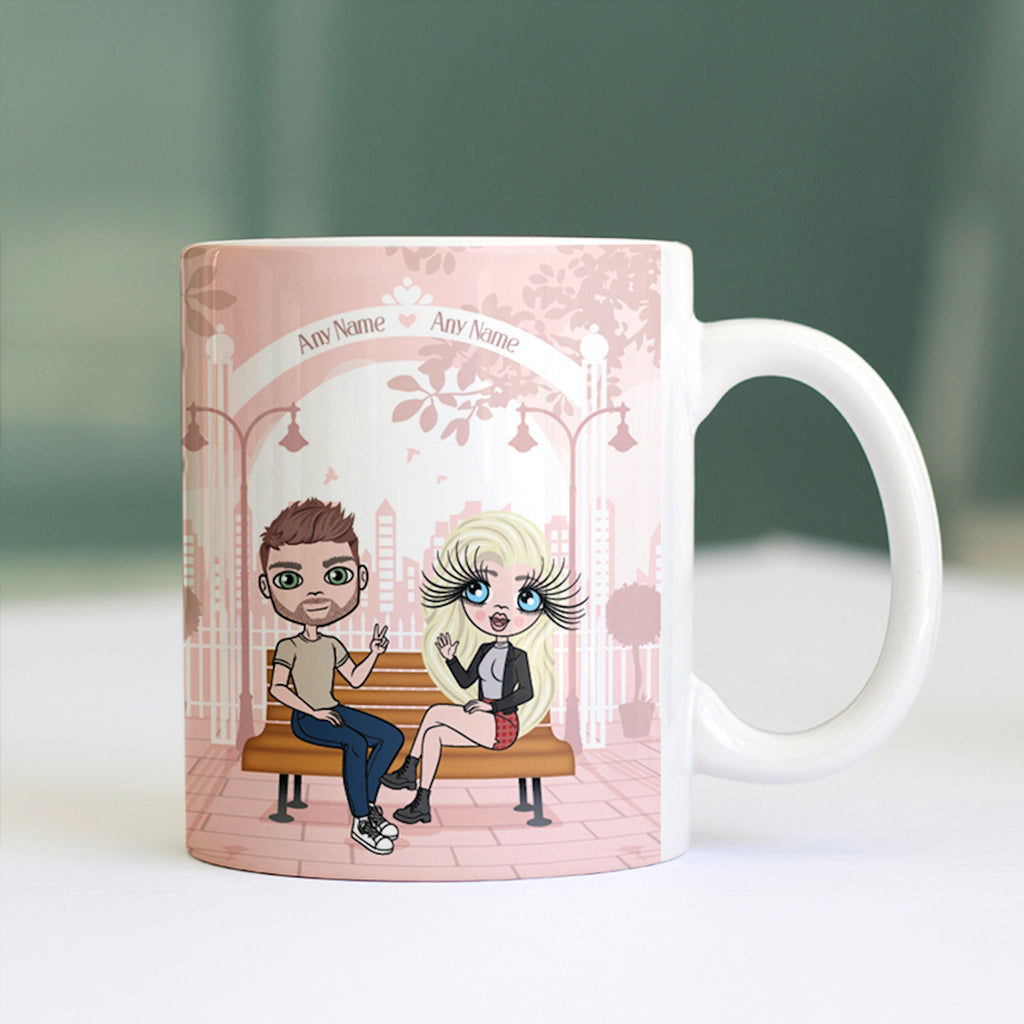 Multi Character Couples Love Bench Mug - Image 4