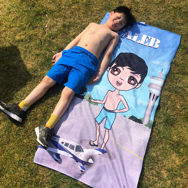 Boys Personalized Airplanes Beach Towel
