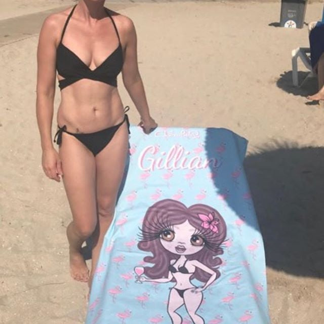 ClaireaBella Flamingo Print Beach Towel - Image 17