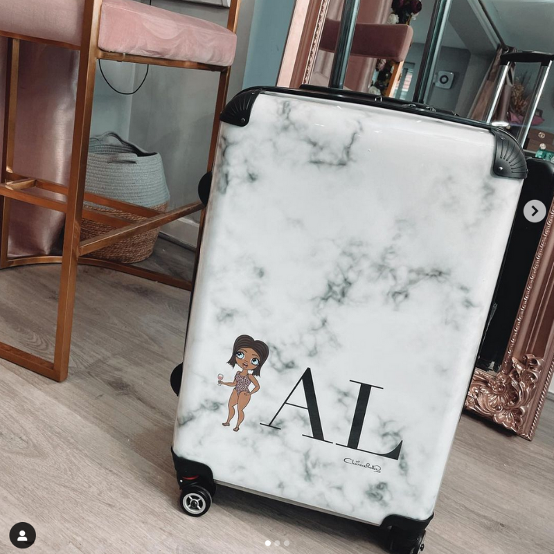 ClaireaBella The LUX Collection White Marble Suitcase