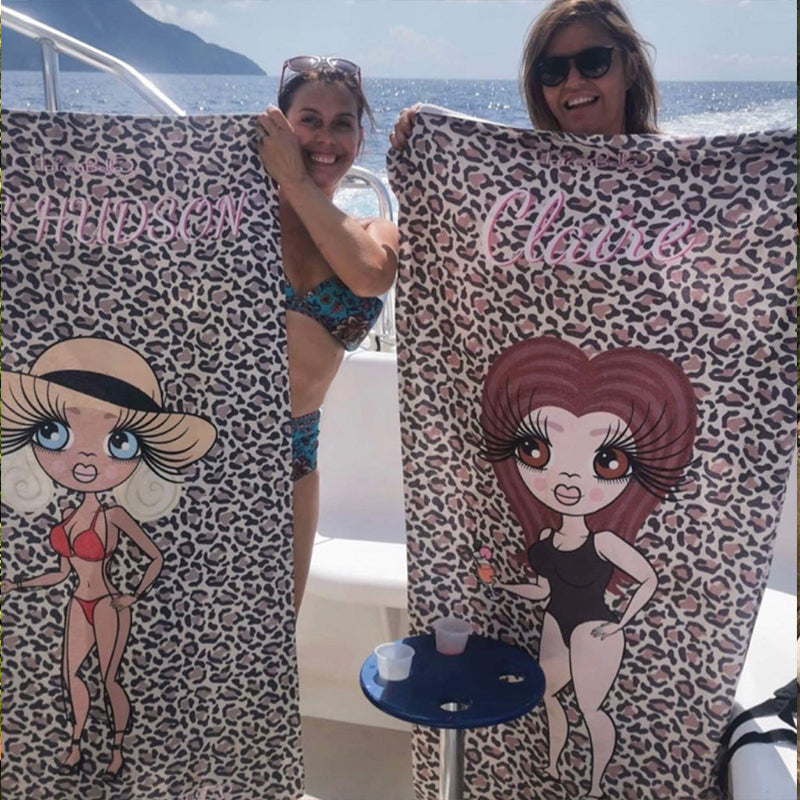 ClaireaBella Leopard Print Beach Towel