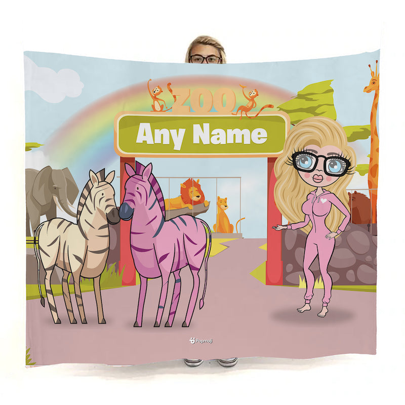 Womens Personalized Zoo Fleece Blanket