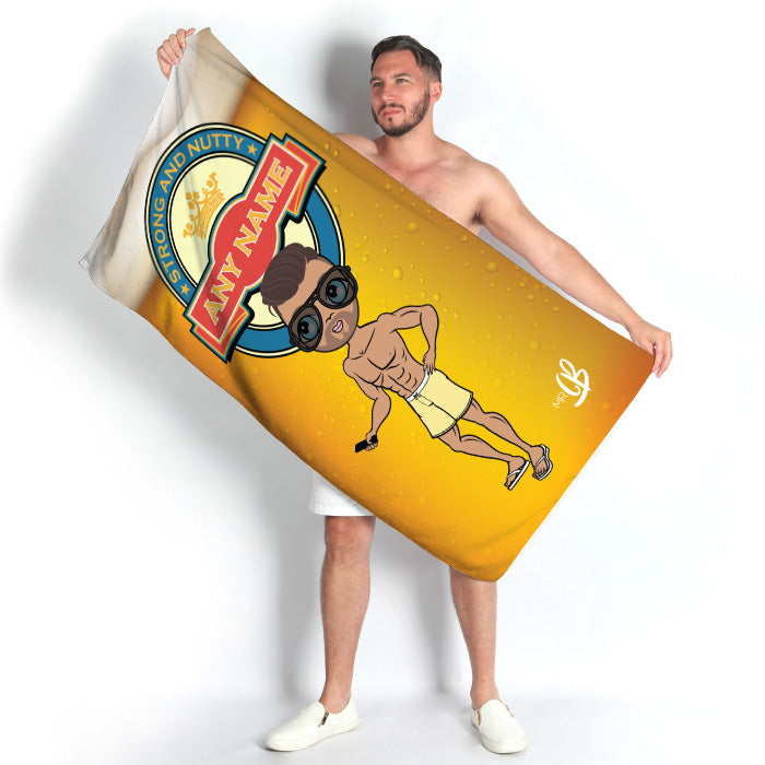 Mens Personalized Beer Beach Towel