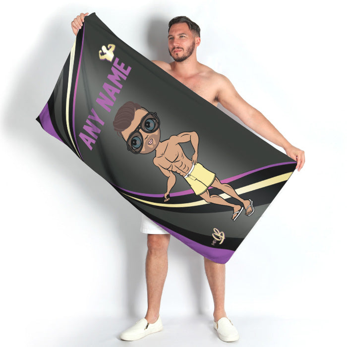 Mens Personalized Dark Fruits Beach Towel