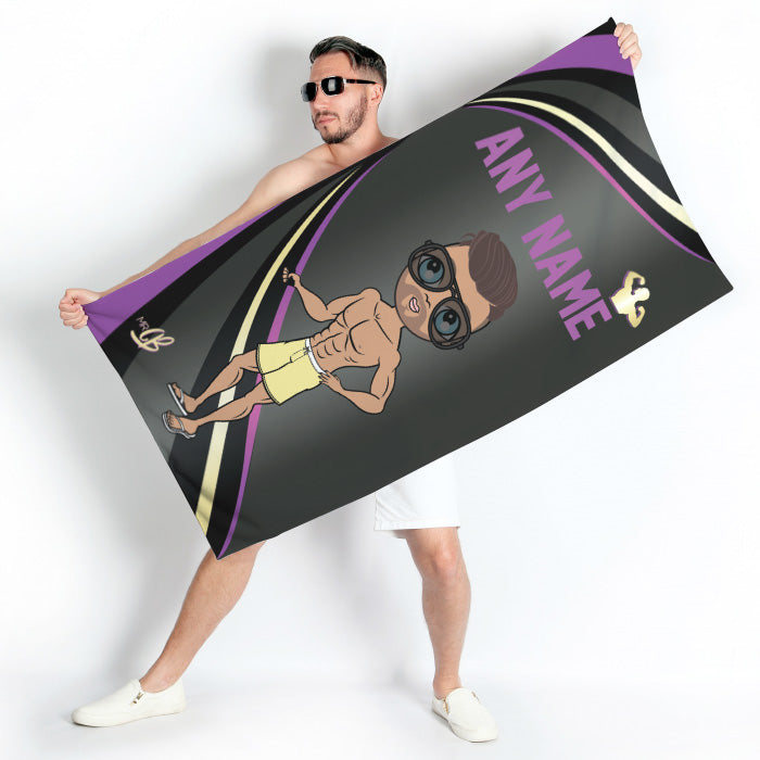 Mens Personalized Dark Fruits Beach Towel
