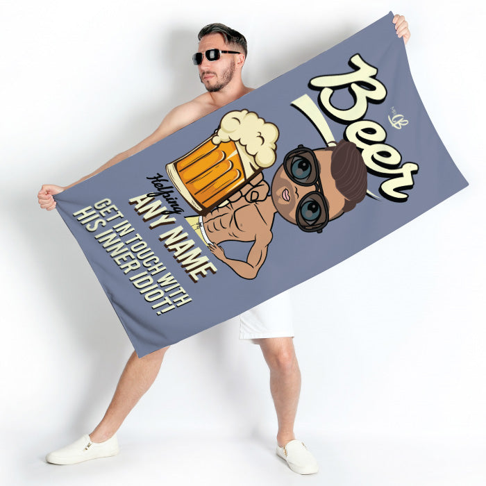 MrCB Beer Idiot Beach Towel