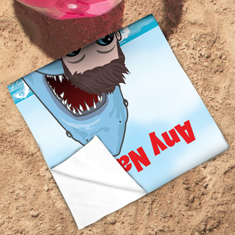 Boys Personalized Shark Attack Beach Towel
