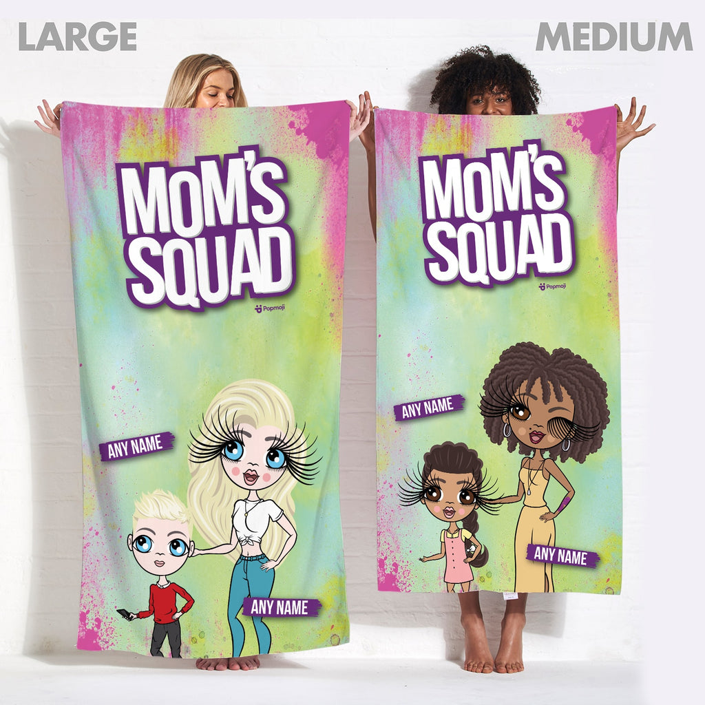 Multi Character Personalized Mom's Squad Beach Towel