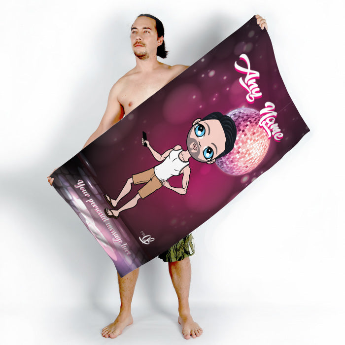 Mens Personalized Disco Diva Beach Towel
