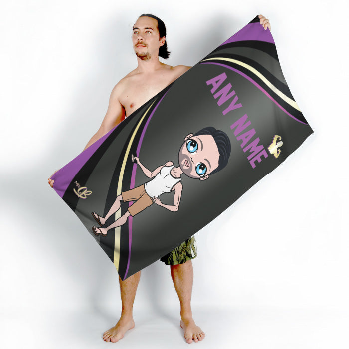 Mens Personalized Dark Fruits Beach Towel