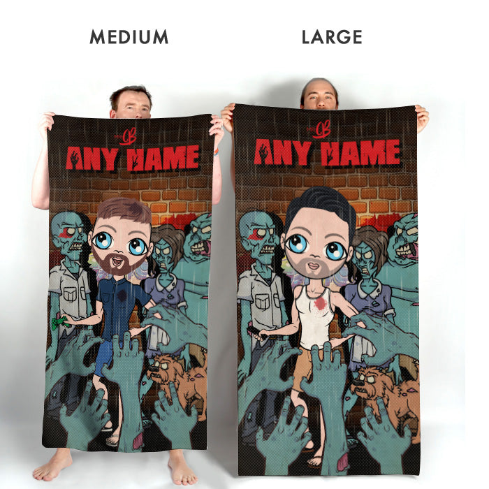 Mens Personalized Zombie Beach Towel
