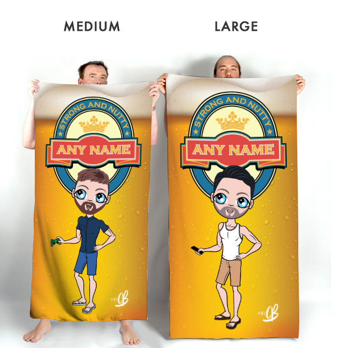 Mens Personalized Beer Beach Towel