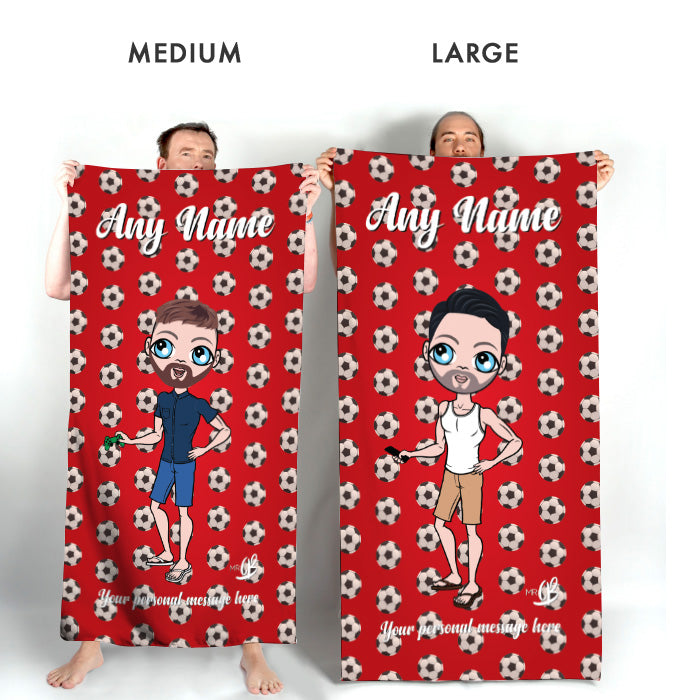 Mens Personalized Soccer Beach Towel