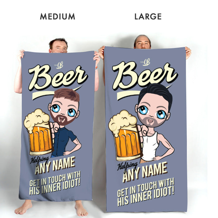 MrCB Beer Idiot Beach Towel