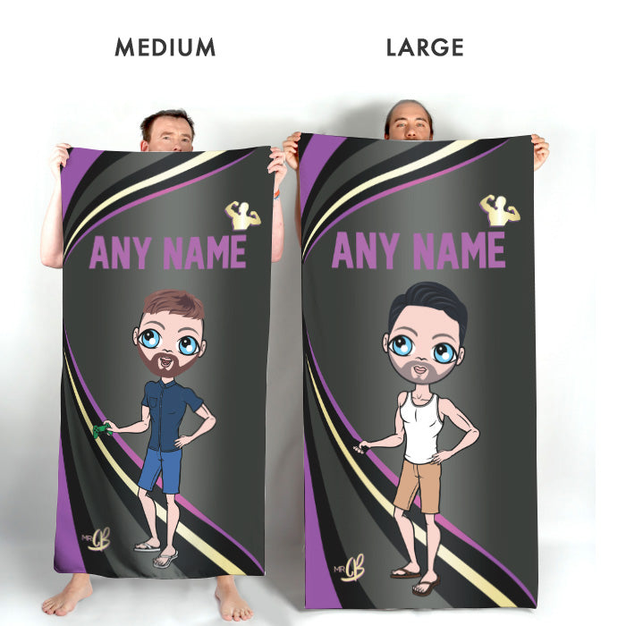 Mens Personalized Dark Fruits Beach Towel