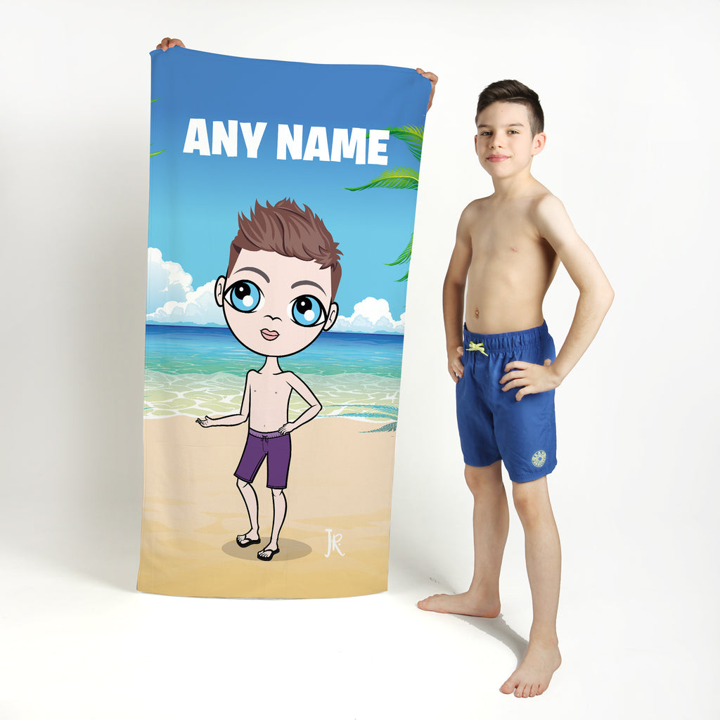 Boys Personalized Seaside Beach Towel