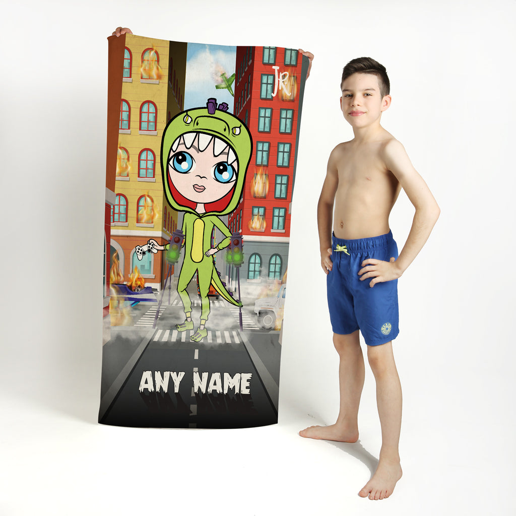 Boys Personalized Monster Mayhem Beach Towel