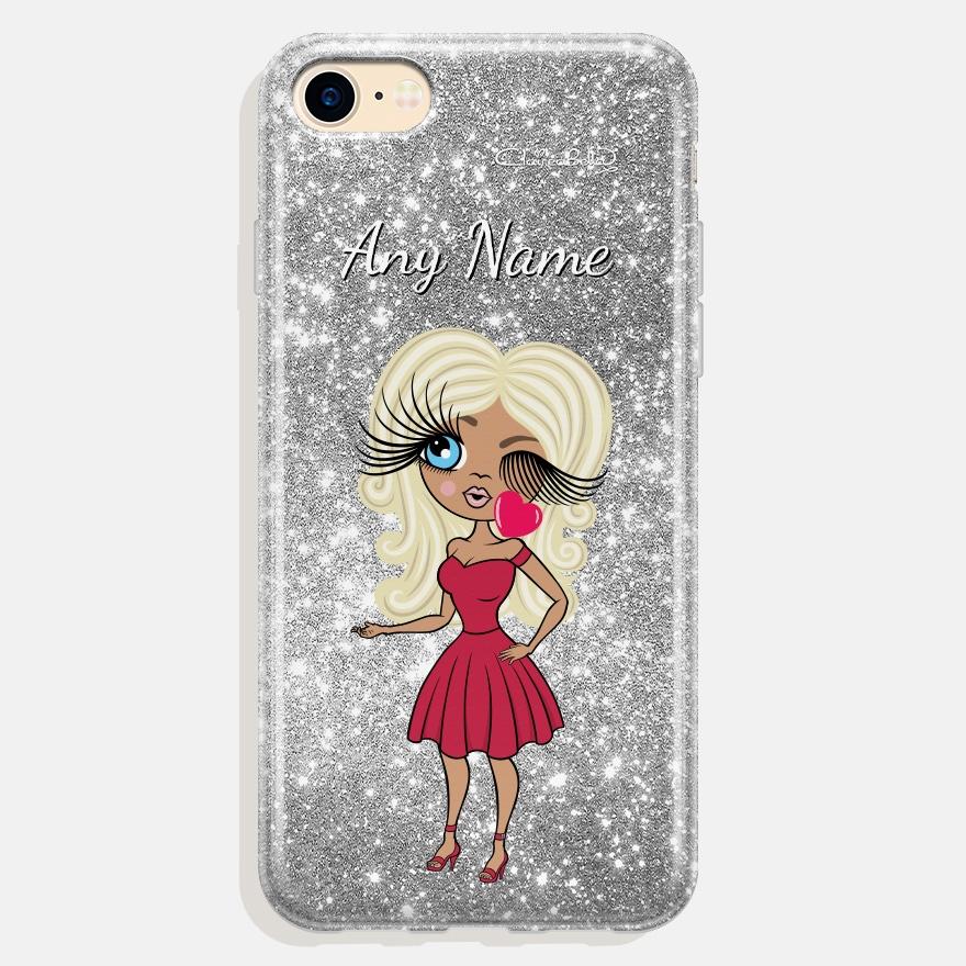 ClaireaBella Personalized Glitter Effect Phone Case - Silver - Image 0