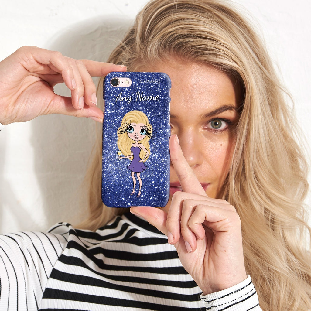 ClaireaBella Personalized Glitter Effect Phone Case - Blue - Image 2