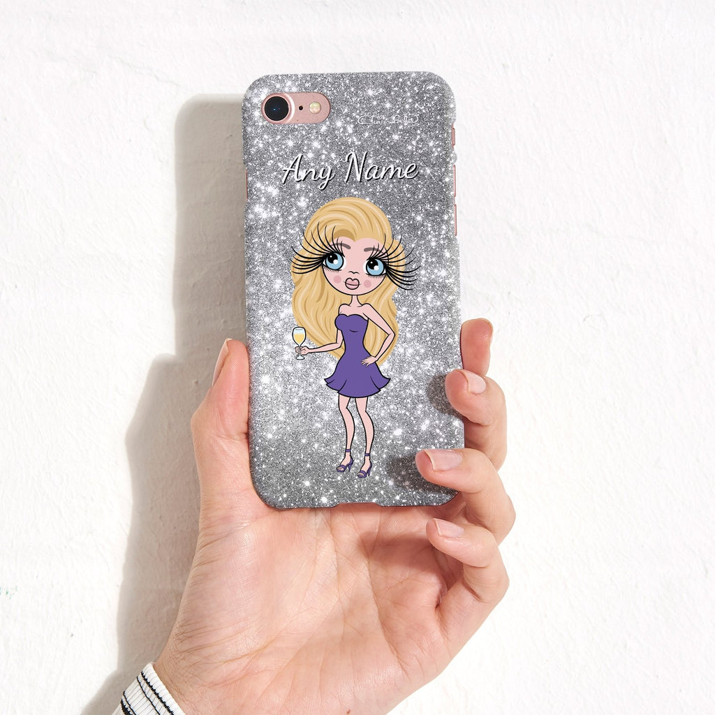 ClaireaBella Personalized Glitter Effect Phone Case - Silver - Image 2