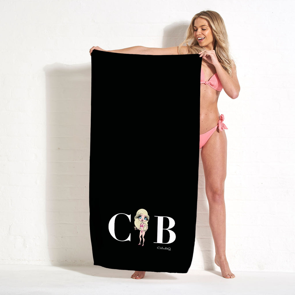 ClaireaBella The LUX Collection Black Beach Towel - Image 1