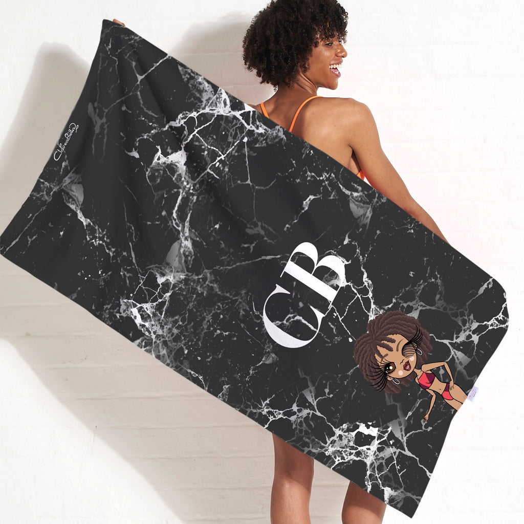 ClaireaBella The LUX Collection Black Marble Beach Towel - Image 3