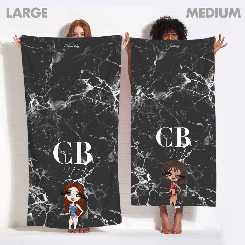 ClaireaBella The LUX Collection Black Marble Beach Towel - Image 4