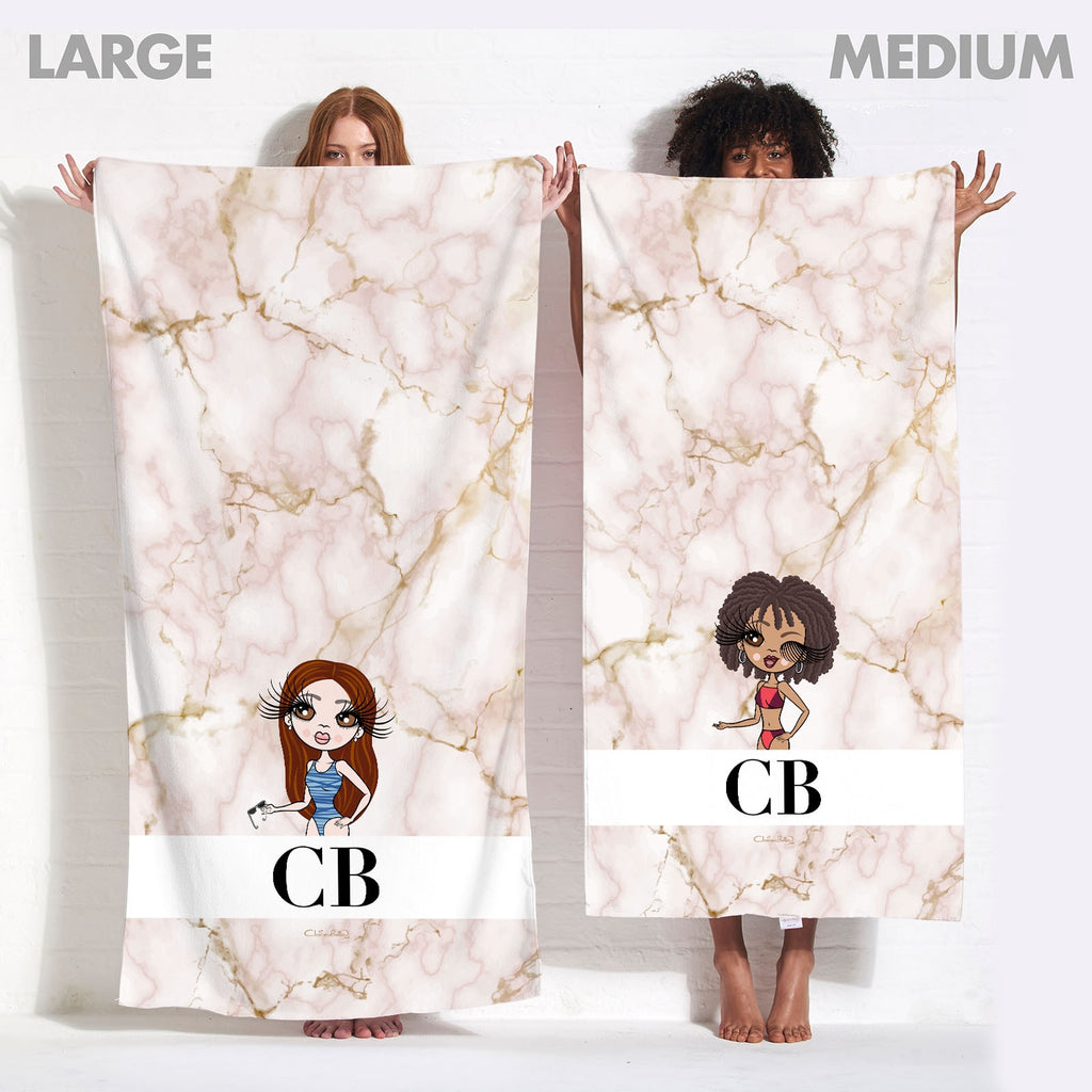 ClaireaBella The LUX Collection Pink Marble Beach Towel - Image 5