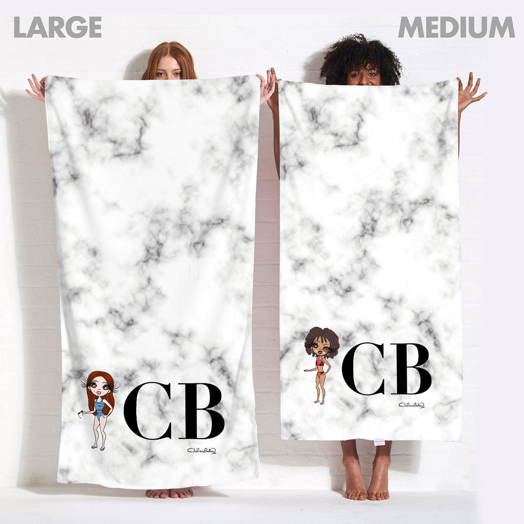 ClaireaBella The LUX Collection White Marble Beach Towel - Image 3