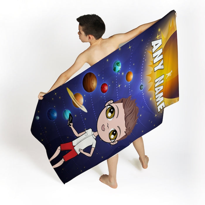Jnr Boys Space Galaxy Beach Towel - Image 2