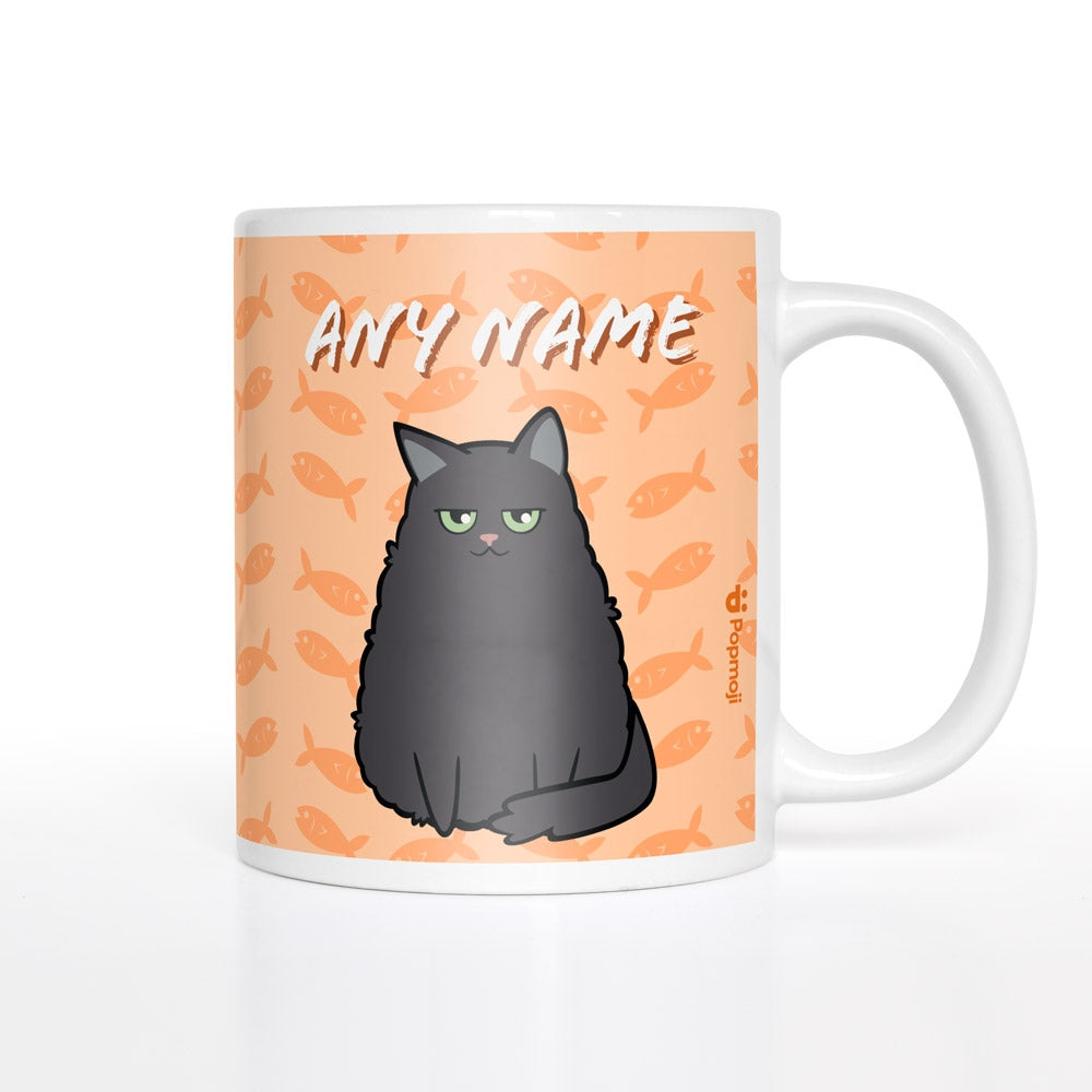 Personalized Cat Fish Pattern Mug - Image 1