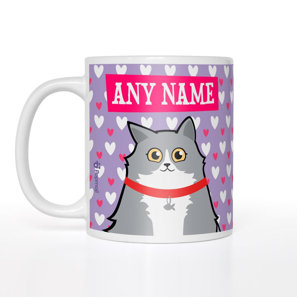 Personalized Cat Hearts Mug - Image 1