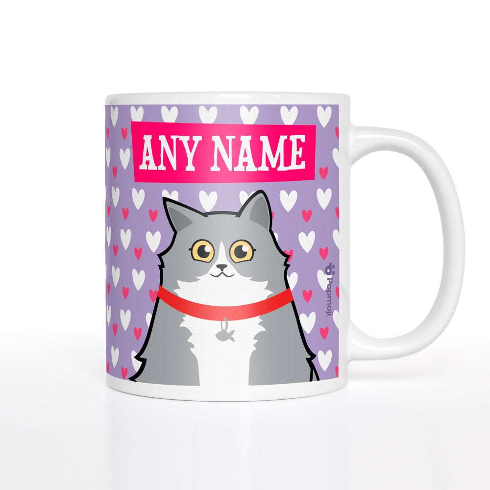Personalized Cat Hearts Mug - Image 2